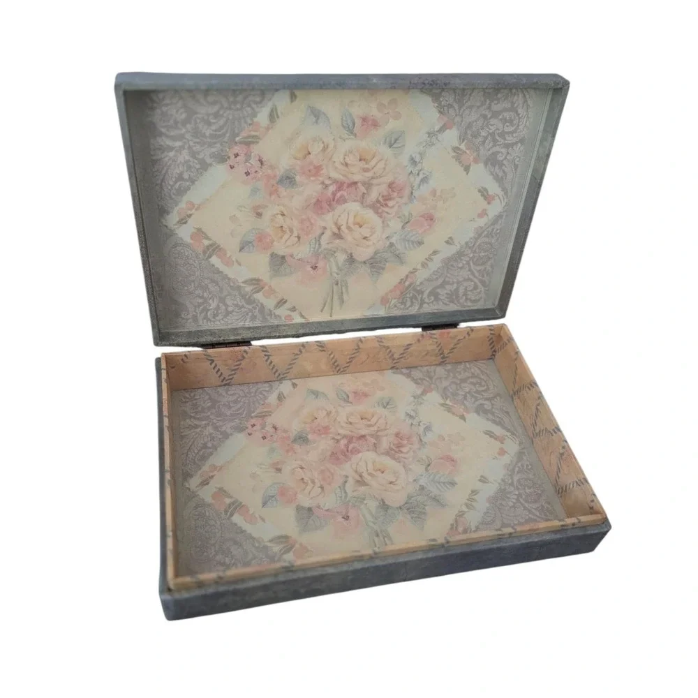 Lang Card Co Bob's Boxes Trinket‎ Card Photo Box ROSE SWAG Art Victorian Style